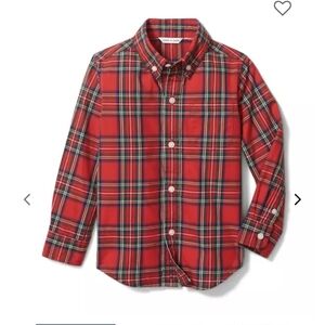 Janie and Jack Red Plaid Button Down Shirt